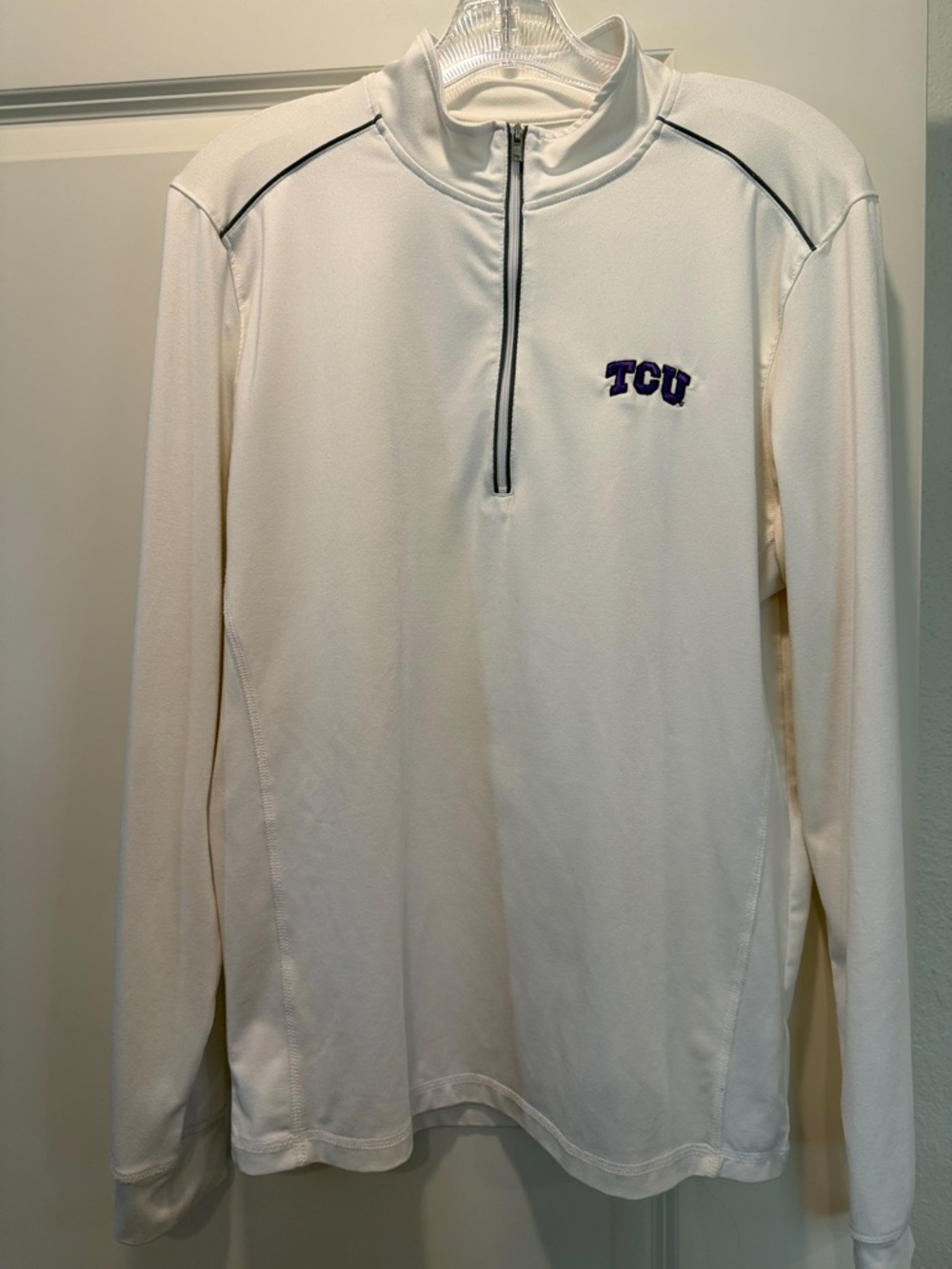 Johnnie-O TCU White Quarter-Zip Pullover